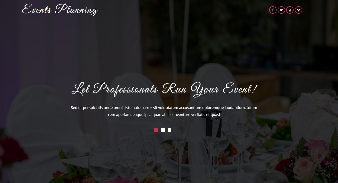 扁平化婚礼策划的网页模板
