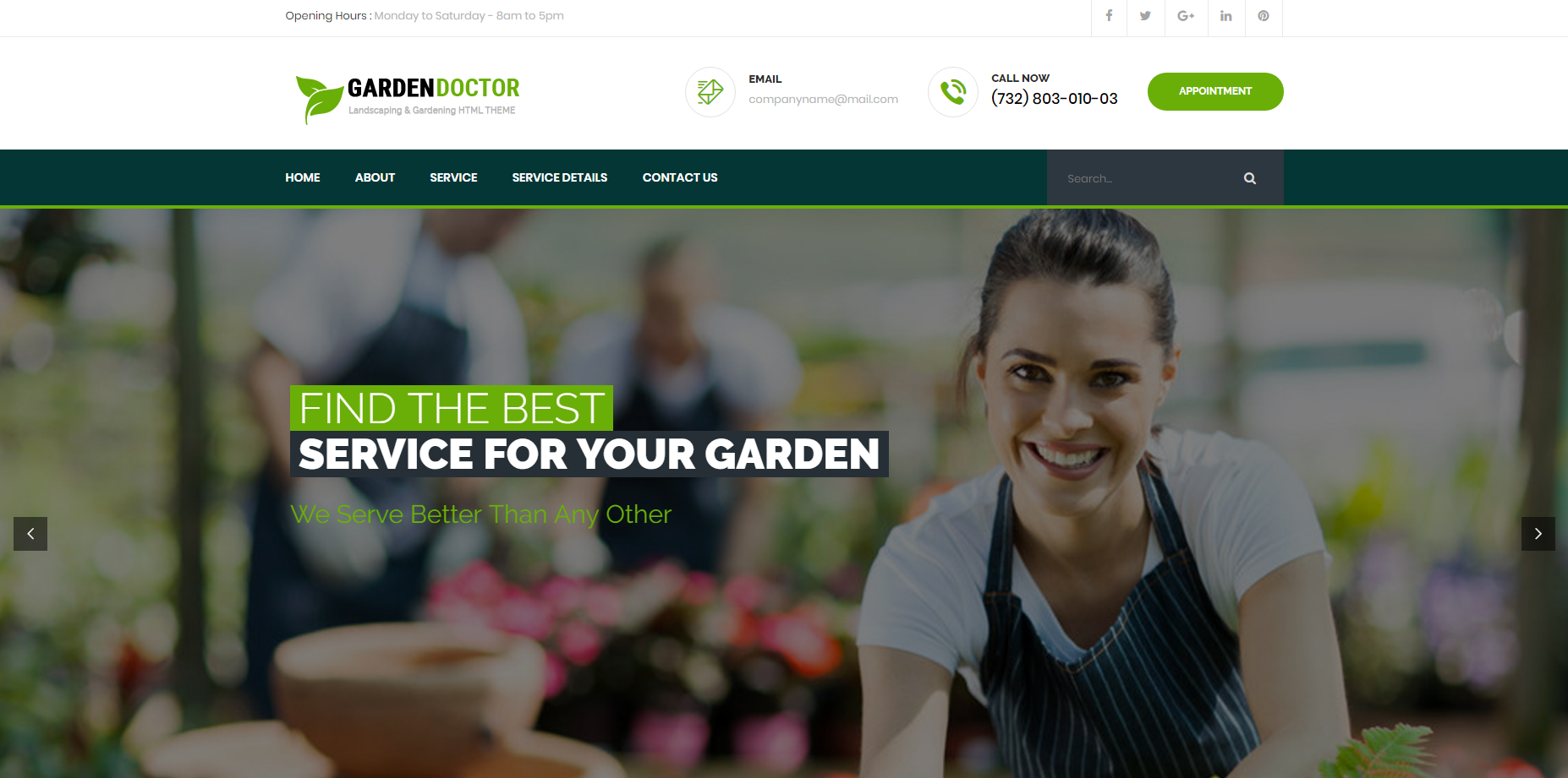 园艺和园林绿化HTML5模板