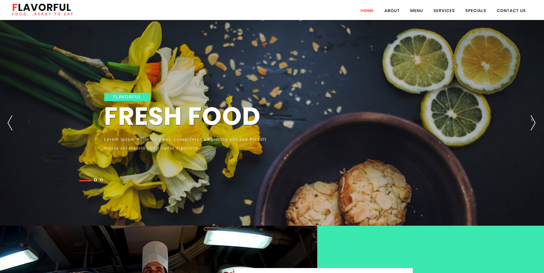 单页响应式美食的网站模板