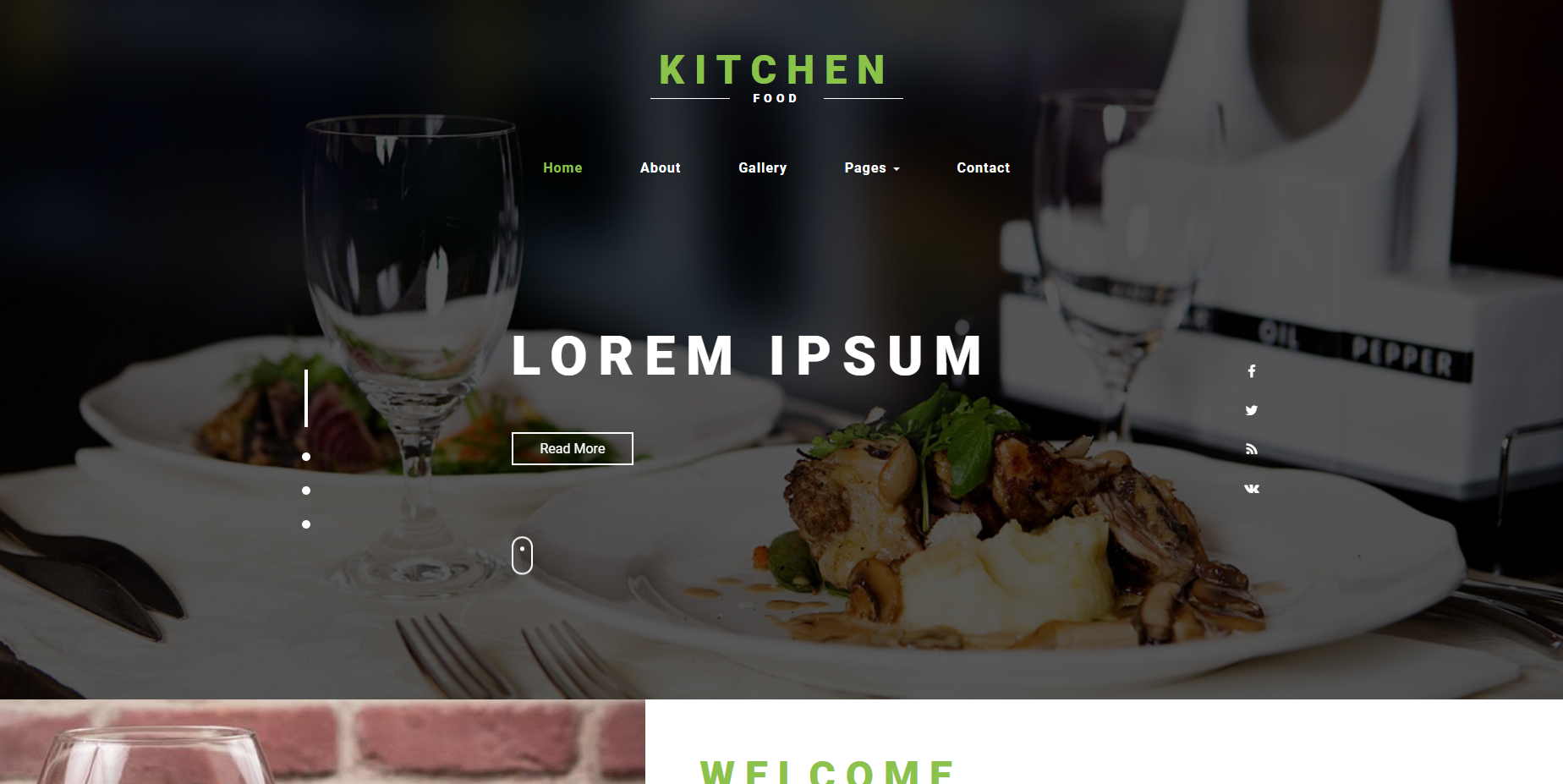 宽屏美食行业的网站模板