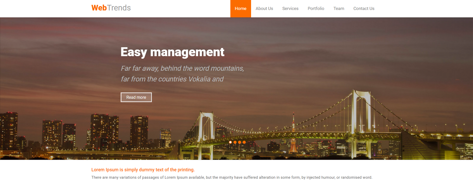 橙色路桥公司的网站模板