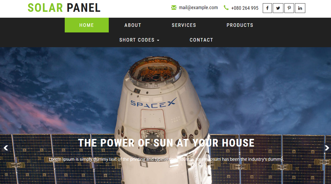 蓝色的太阳能电池板厂家网站模板