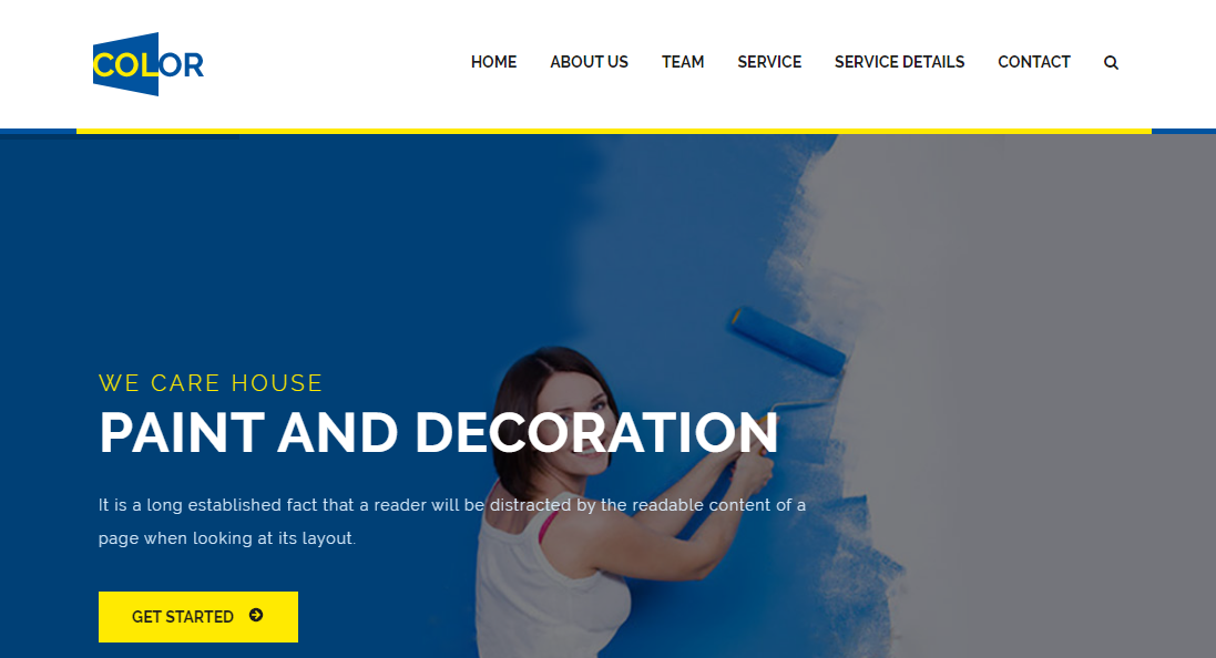 彩色墙壁粉刷公司网站模板