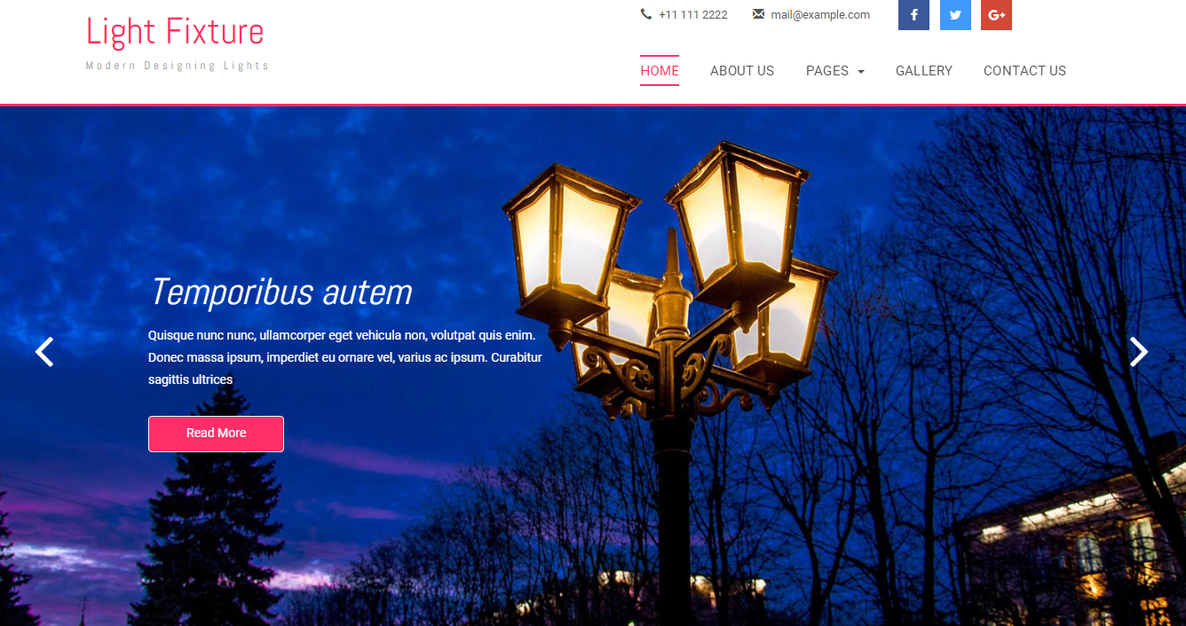 蓝色照明灯具企业HTML5模板