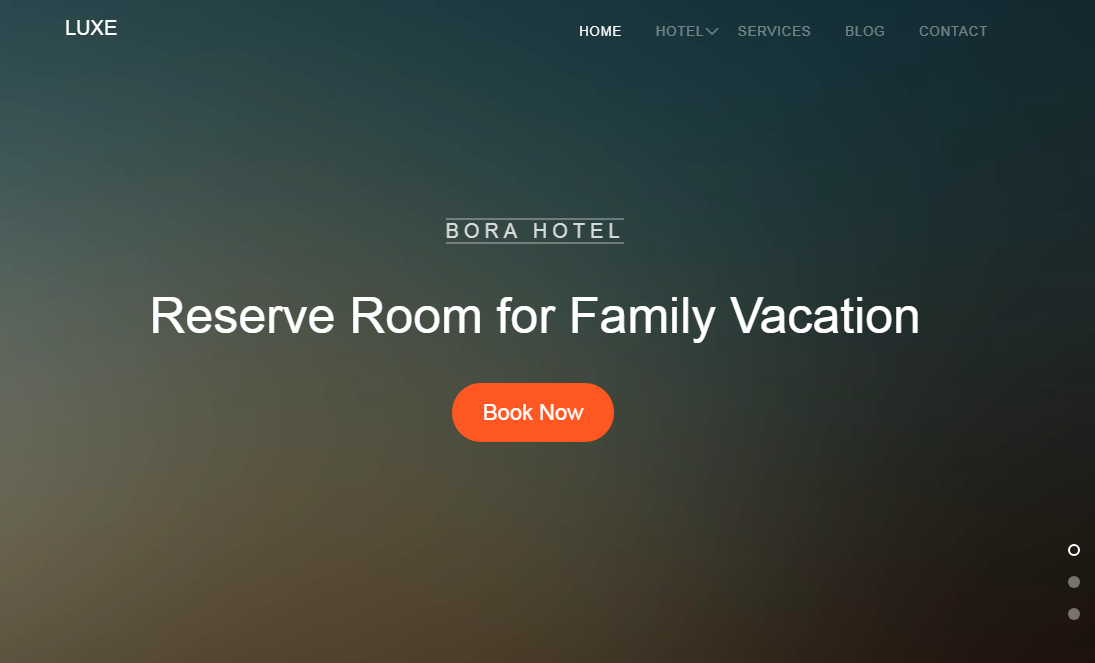 橙色的大气旅游度假酒店网站模板