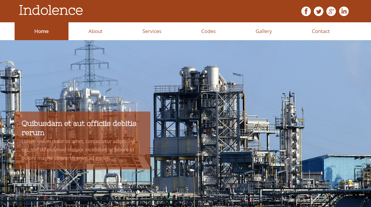 天蓝色工业行业网站模板