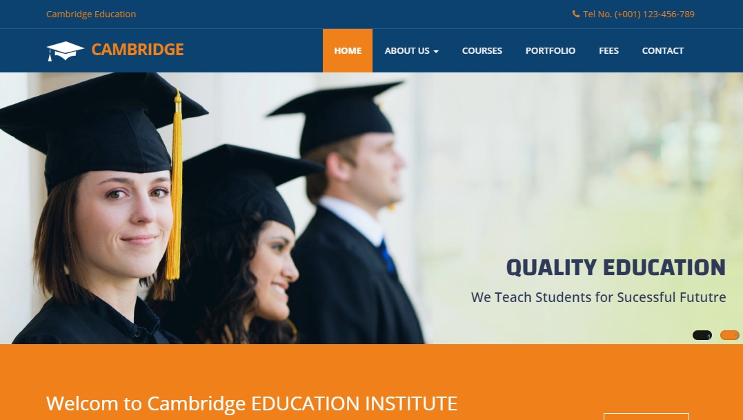 橙白剑桥教育网站