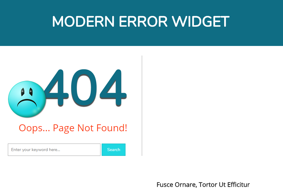 蓝色的404网站错误页面模板