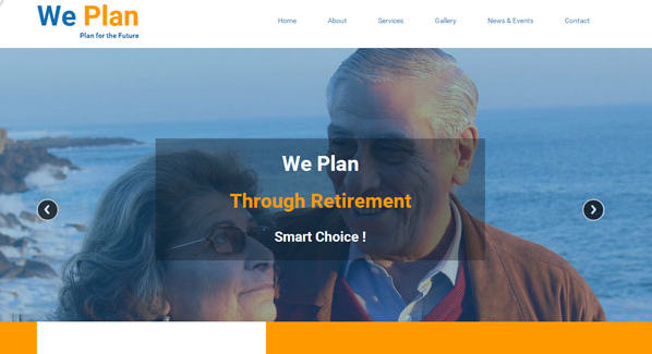 蓝色老年人健康生活主题网站模板
