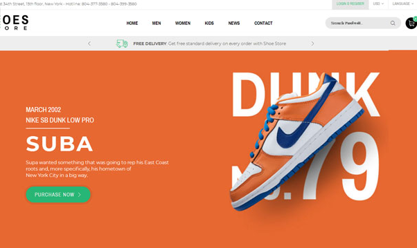 HTML5全屏鞋服电商模板