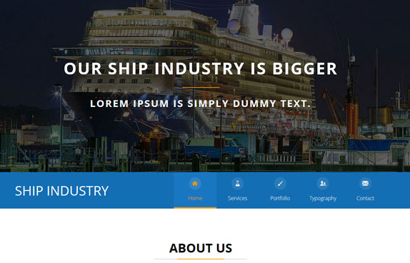 蓝黄海洋轮船运输公司网站模板