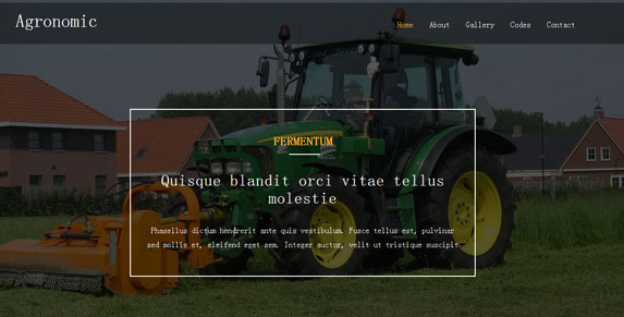 绿色收割机农产品企业网站模板