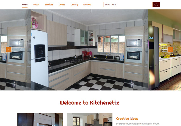 原木色厨房橱柜装修设计网页模板