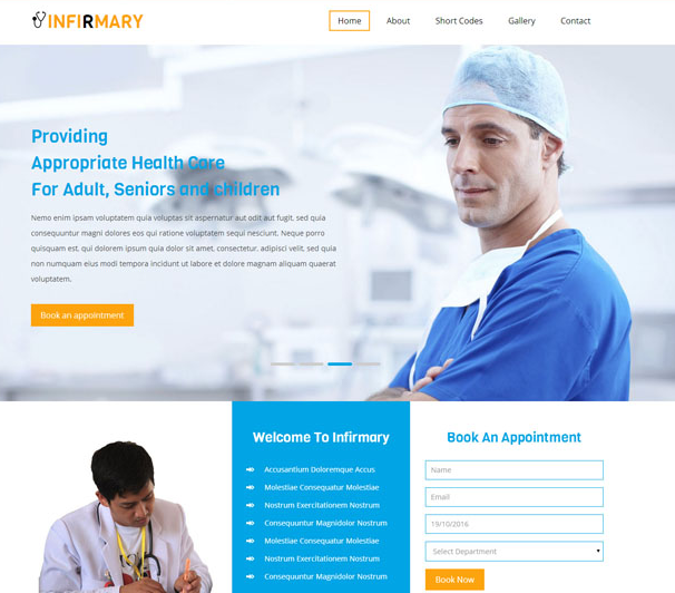 蓝色医疗卫生行业网站模板