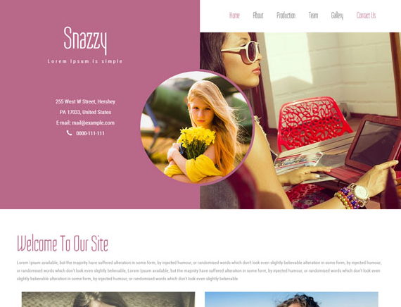 粉色时髦的时装类目网站模板