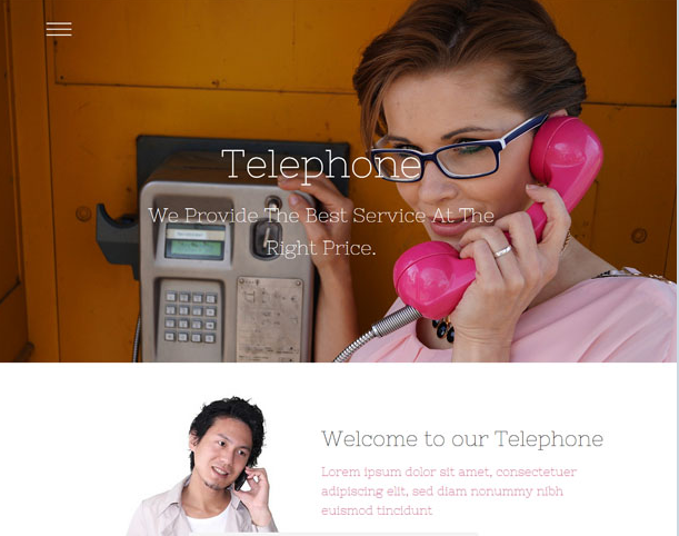 粉色电话通讯公司网站模板