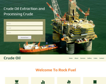 海上石油钻井企业绿色网站模板