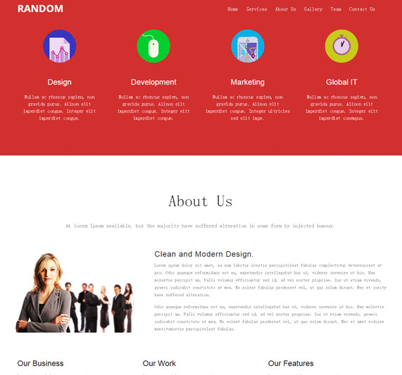 The official website of the corporate team in red and black