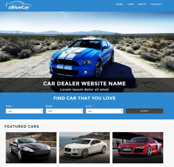 蓝色风格的汽车网站模板
