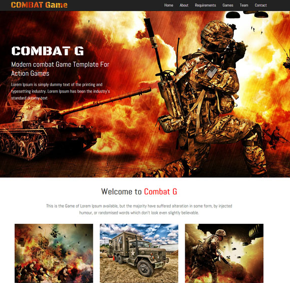战争网游公司网站模板