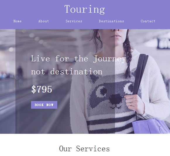 紫色的旅游窄屏HTML模板