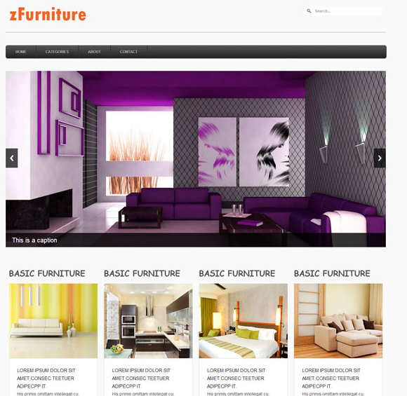 紫色调网上家具购物网站模板