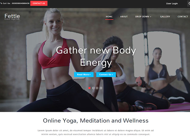 健康瑜伽健身网站模板