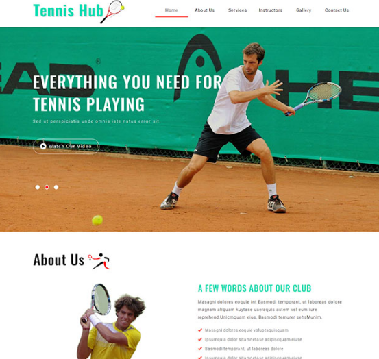 线下网球俱乐部网站模板