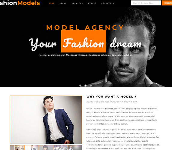 Men's clothing matching website template