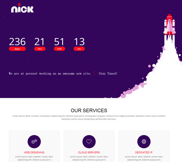 紫色大气上线网站模板