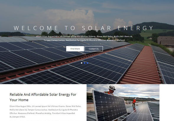 蓝色电阳能发电企业网站模板