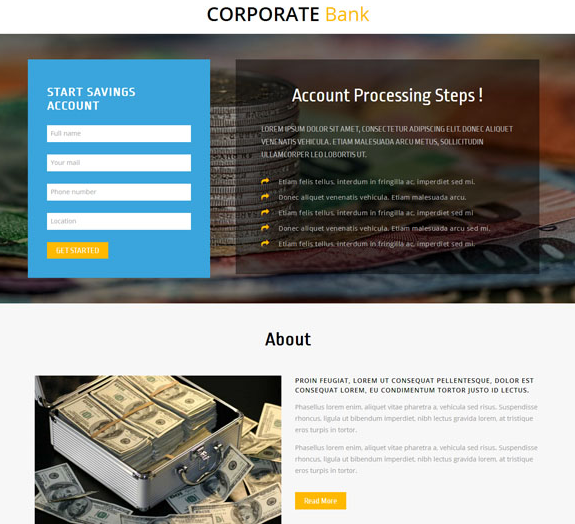 银行金融理财服务公司网站模板