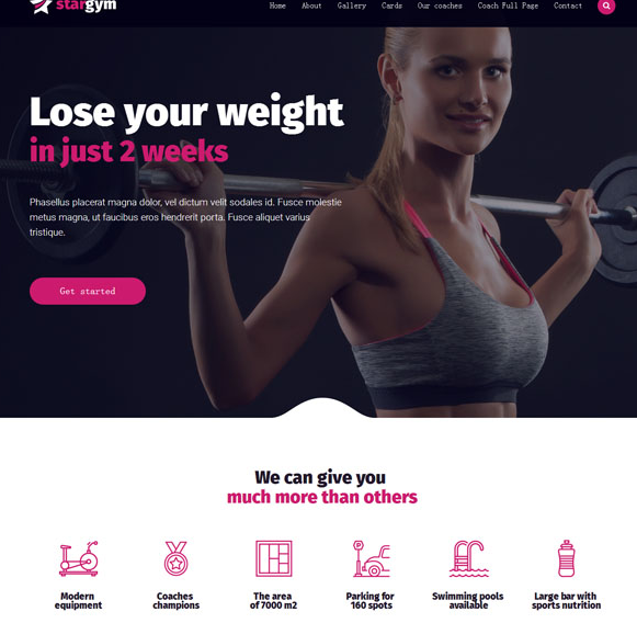 HTML5女士健身房网站模板