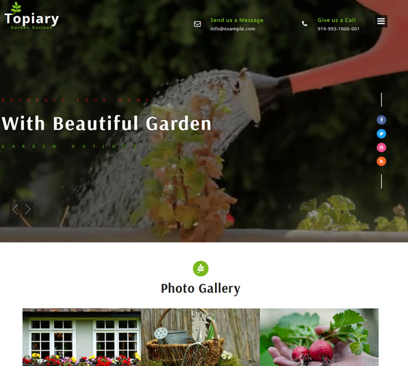 花草绿色植物园艺公司网站模板