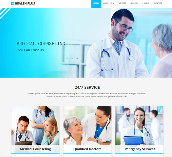 健康医疗理疗诊所网站模板