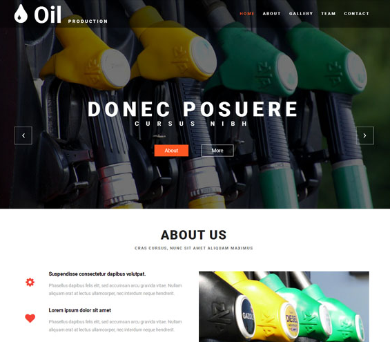 绿色石油生产工业网站模板