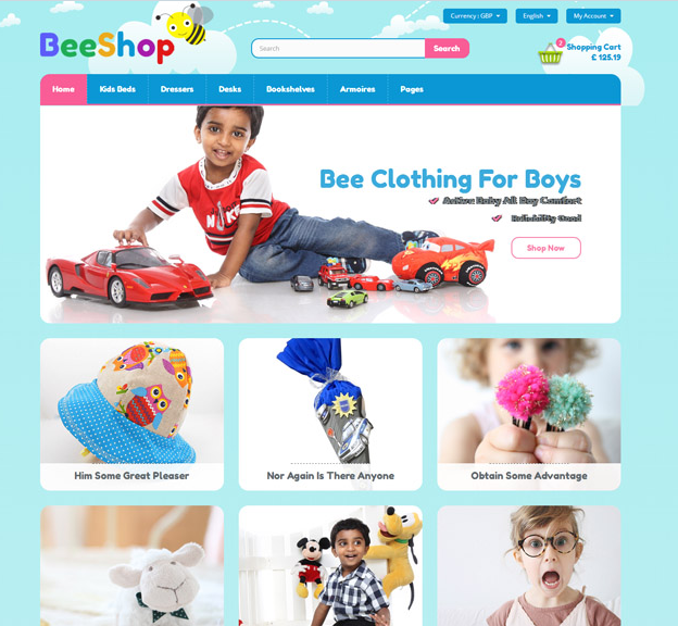 儿童用品玩具电商HTML模板