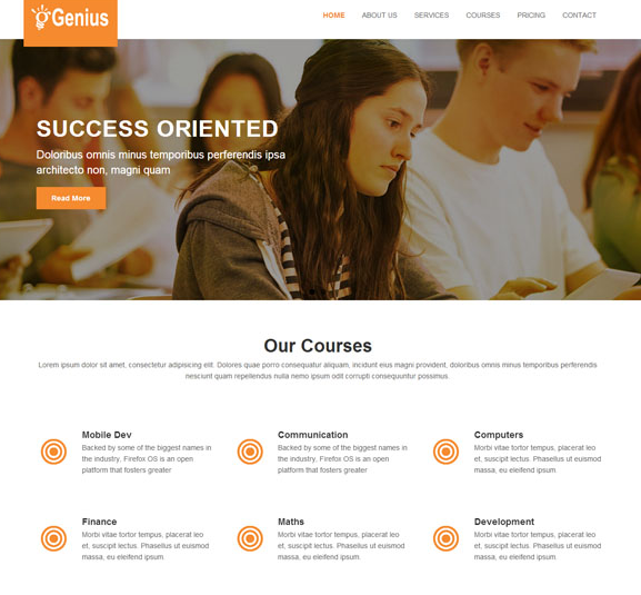 橙色高等教育学校网站模板