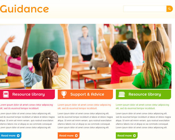 开发智力色彩鲜艳教育网站模板