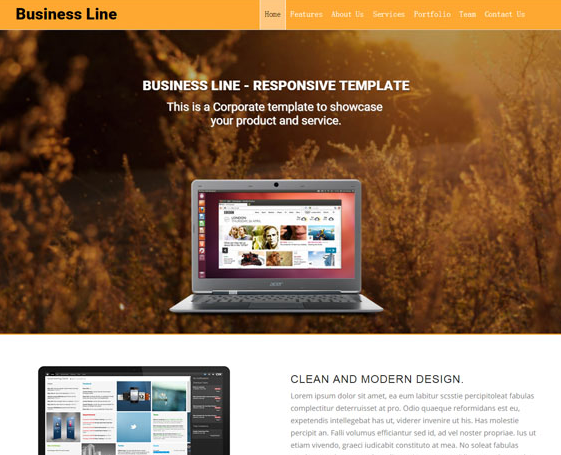 橙色风格网站设计前端单页模板
