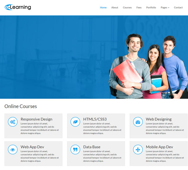 蓝色前端技术自主招生教育网站模板