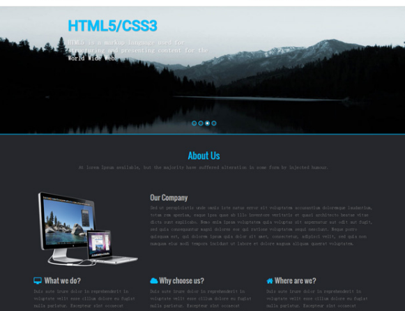 黑色风格建站公司HTML5前端模板