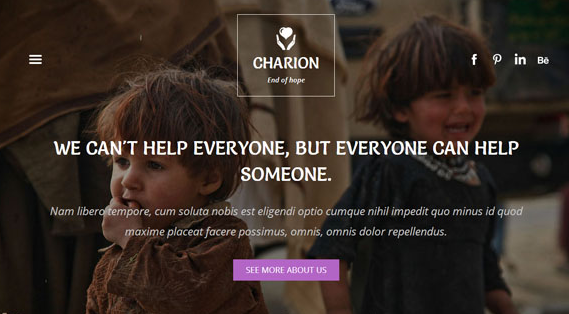 贫困战乱儿童救助网站模板