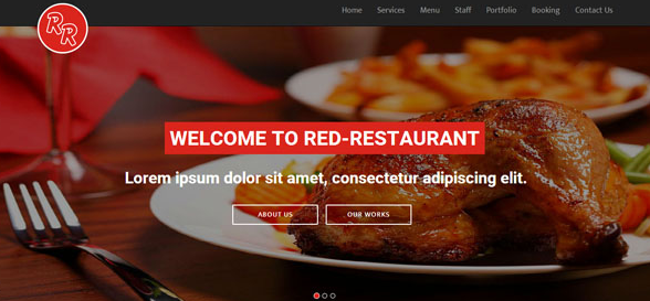 黄色红色风格美食网站模板