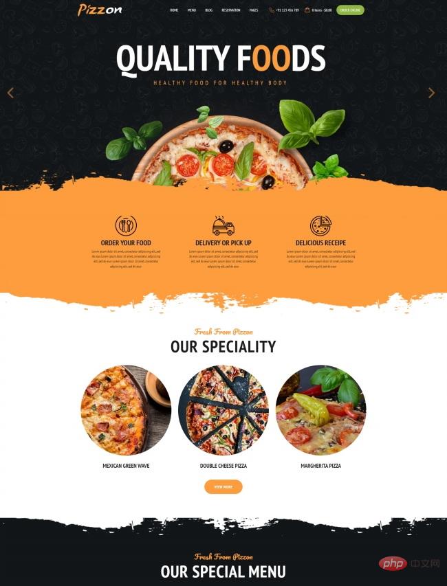 响应式披萨快餐美食餐饮网站模板