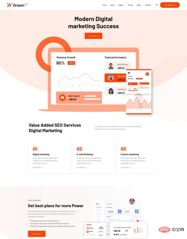 HTML5现代数字营销公司网站模板