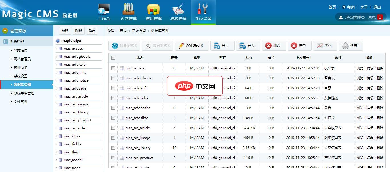 Magic CMS 网站管理系统2.2.1.alpha 政企版