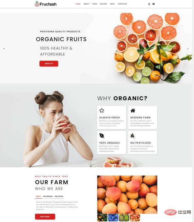 响应式有机水果店宣传HTML5网站模板