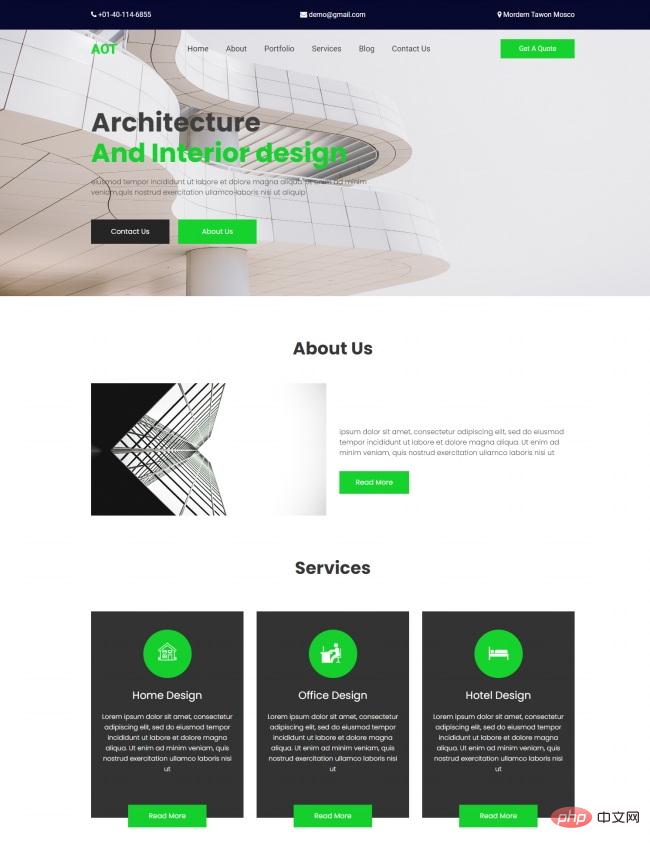极简风室内建筑设计公司网站模板