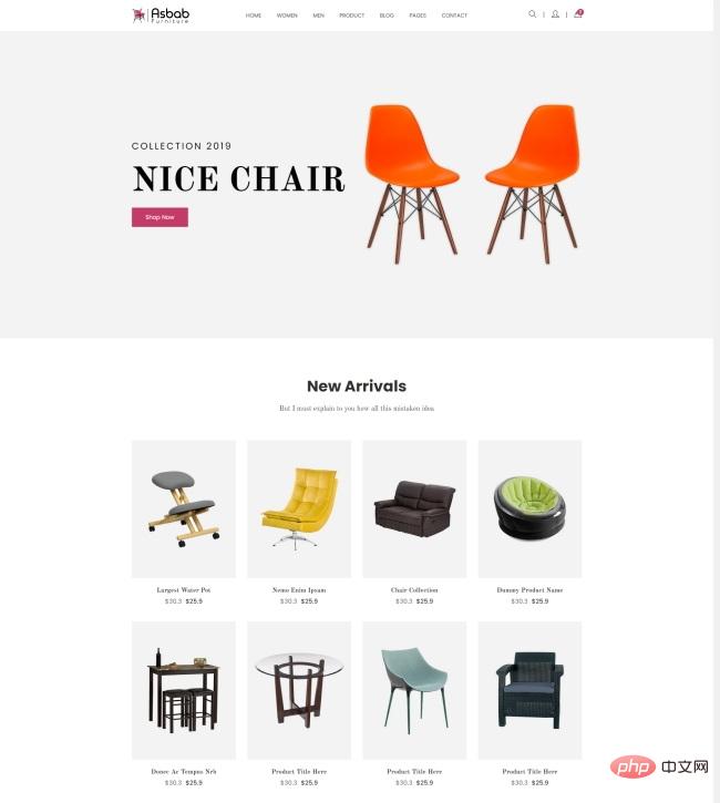 HTML5时尚家具椅子电子商务网站模板